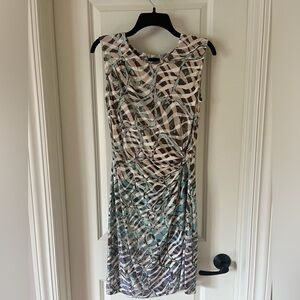 Anthro Nic + Zoe Blue/Turquoise Geometric Midi Dress